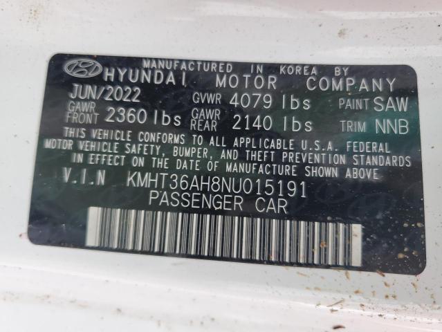 2022 HYUNDAI VELOSTER N KMHT36AH8NU015191