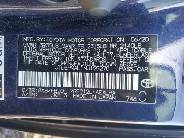 2021 TOYOTA COROLLA LE - JTDEPMAE1MJ125270