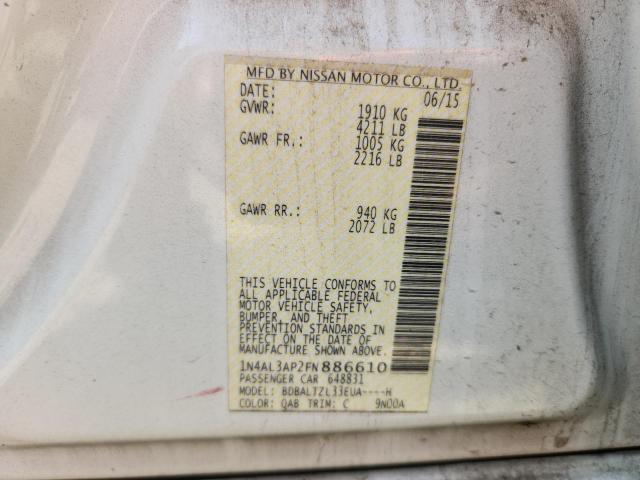 2015 NISSAN ALTIMA 2.5 - 1N4AL3AP2FN886610