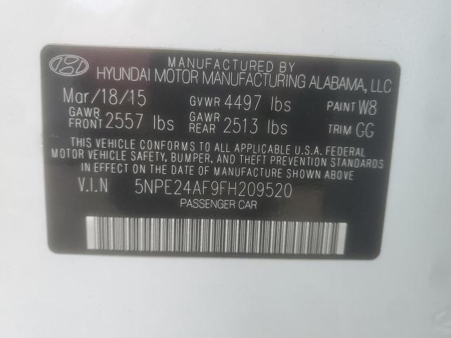 2015 HYUNDAI SONATA SE 5NPE24AF9FH209520