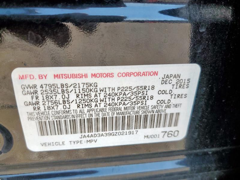 2016 MITSUBISHI OUTLANDER - JA4AD3A39GZ021917