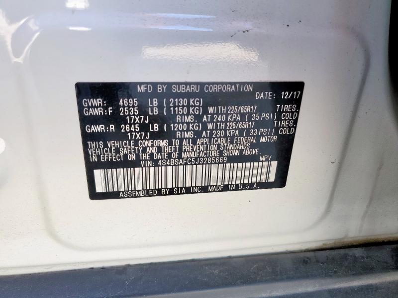 2018 SUBARU OUTBACK 2. - 4S4BSAFC5J3285669