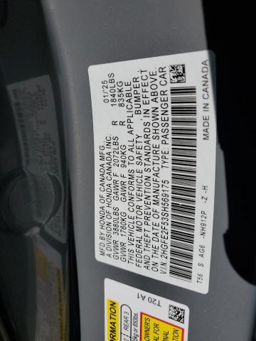 2025 HONDA CIVIC SPOR - 2HGFE2F53SH569175