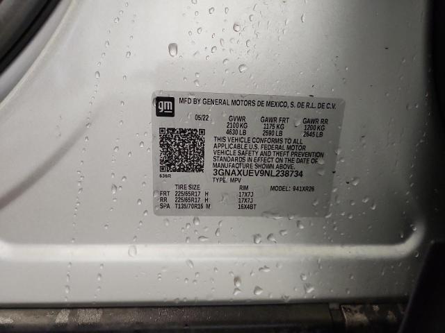 2022 CHEVROLET EQUINOX LT 3GNAXUEV9NL238734