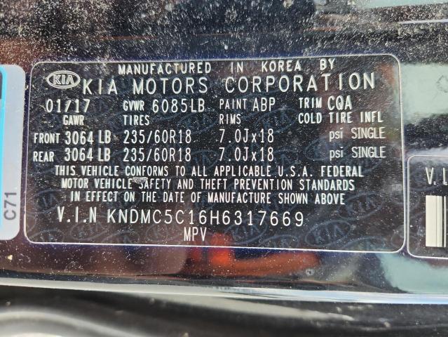 2017 KIA SEDONA EX KNDMC5C16H6317669
