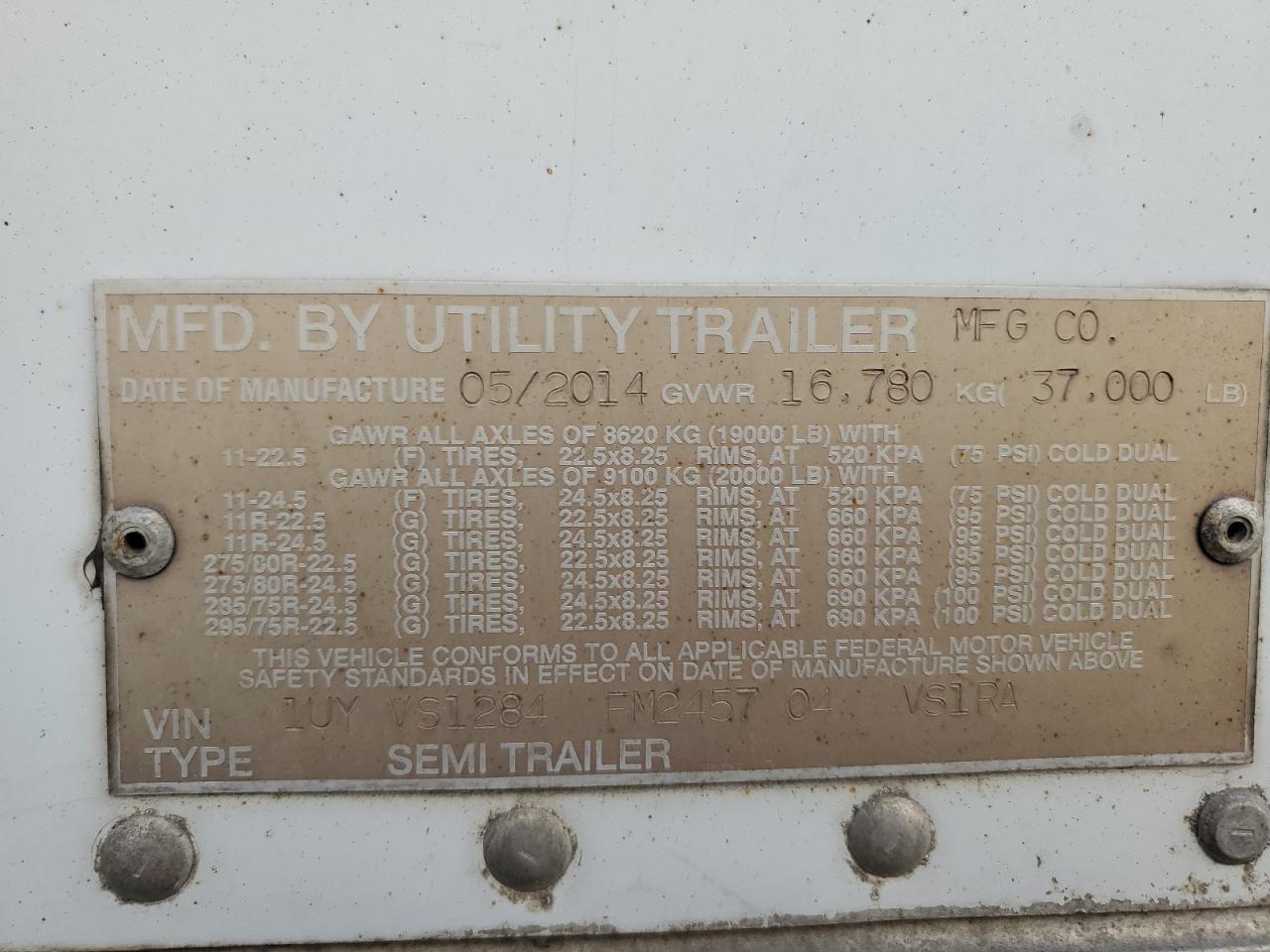 Lot #3278648936 2015 UTILITY VS2RA