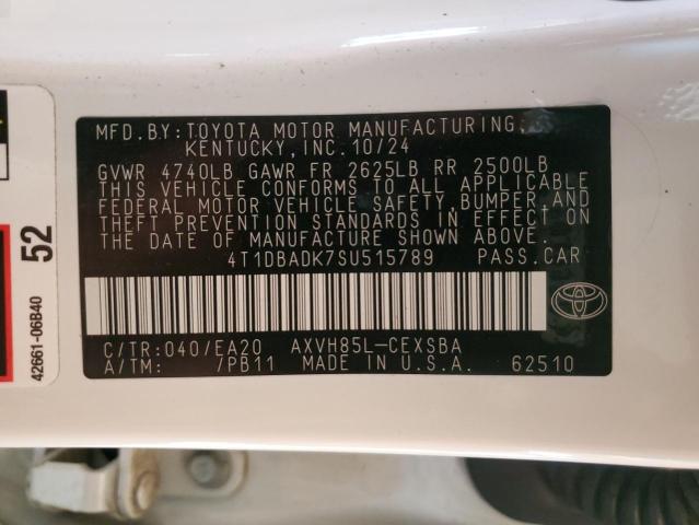 2025 TOYOTA CAMRY XSE 4T1DBADK7SU515789