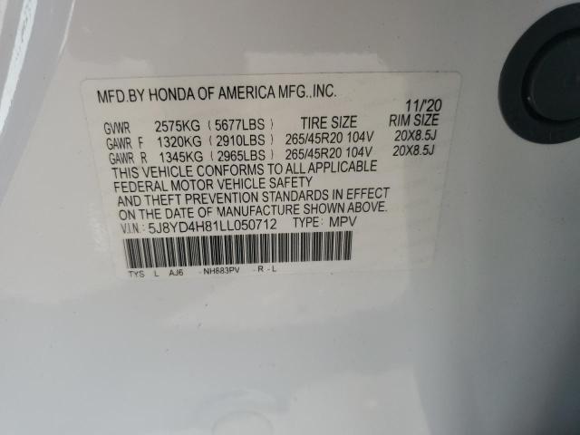 2020 ACURA MDX ADVANCE 5J8YD4H81LL050712