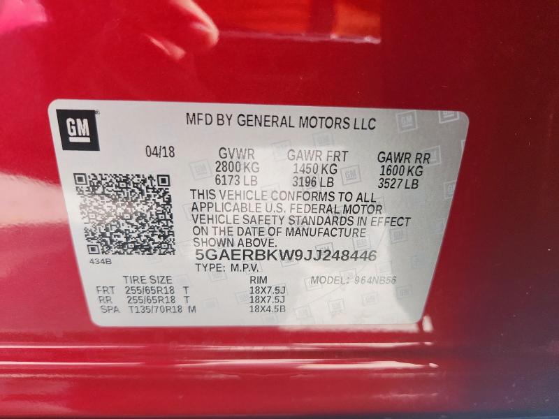 2018 BUICK ENCLAVE ES 5GAERBKW9JJ248446