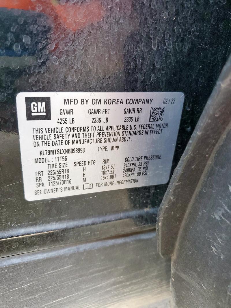 2022 CHEVROLET TRAILBLAZER RS KL79MTSLXNB098998