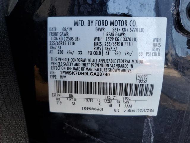 2020 FORD EXPLORER XLT - 1FMSK7DH9LGA28740