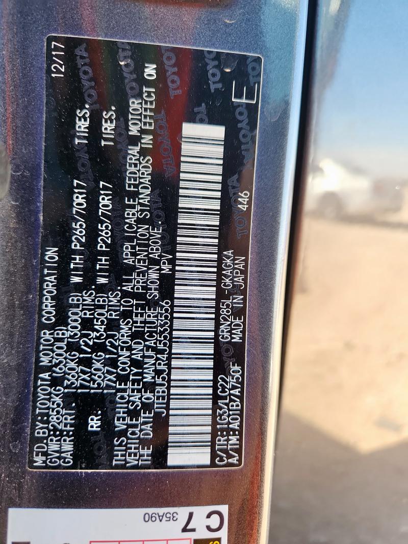 2018 TOYOTA 4RUNNER SR - JTEBU5JR4J5533556