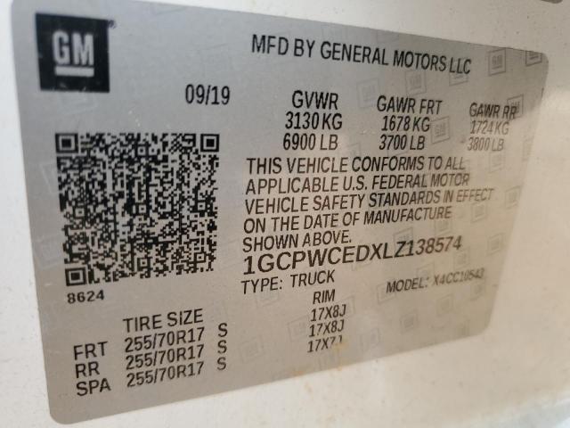 2020 CHEVROLET SILVERADO 1GCPWCEDXLZ138574