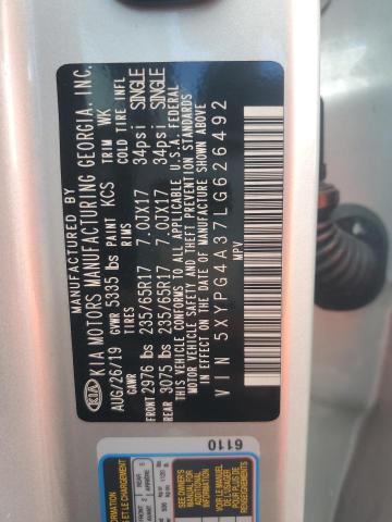 2020 KIA SORENTO L 5XYPG4A37LG626492