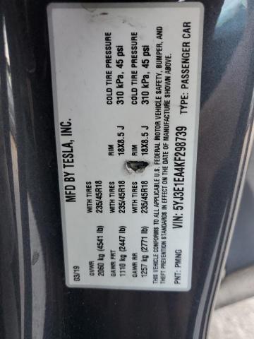 2019 TESLA MODEL 3 - 5YJ3E1EA4KF298739