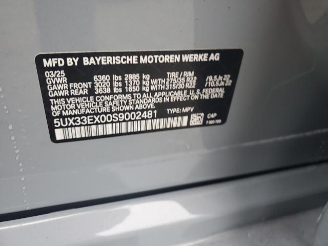 2025 BMW X6 XDRIVE4 5UX33EX00S9002481