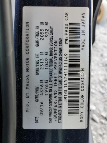 2017 MAZDA 6 SPORT JM1GL1U57H1111149