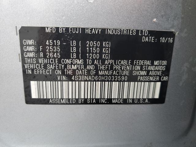 2017 SUBARU LEGACY 2.5 4S3BNAD60H3033590