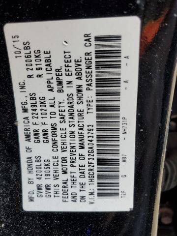 2016 HONDA ACCORD LX 1HGCR2F32GA043793