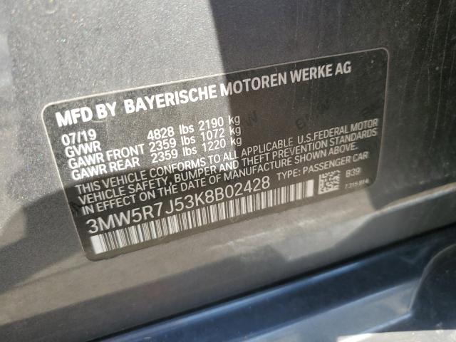 2019 BMW 330XI - 3MW5R7J53K8B02428