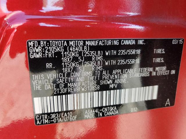 2015 TOYOTA RAV4 LIMITED 2T3DFREV8FW313858