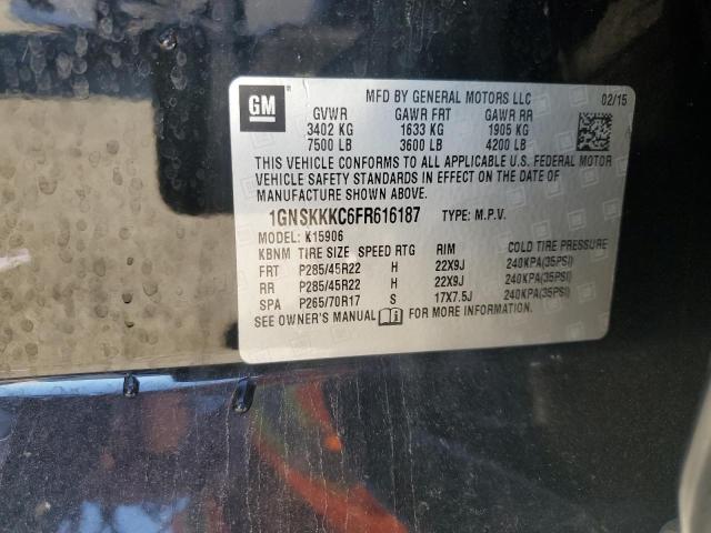 2015 CHEVROLET SUBURBAN K1500 LTZ 1GNSKKKC6FR616187
