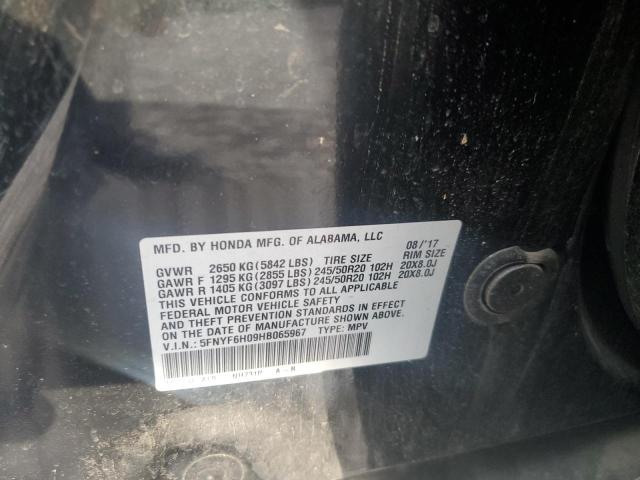 2017 HONDA PILOT ELIT 5FNYF6H09HB065967