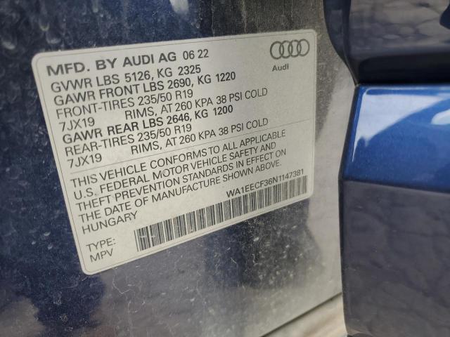 2022 AUDI Q3 PREMIUM PLUS S LINE 45 WA1EECF36N1147381