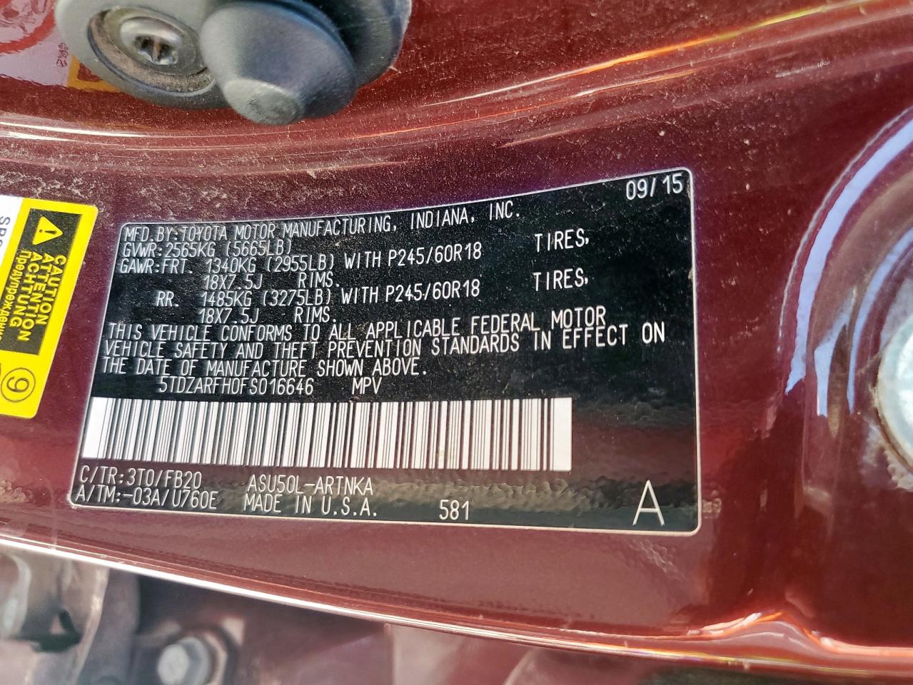 TOYOTA HIGHLANDER LE