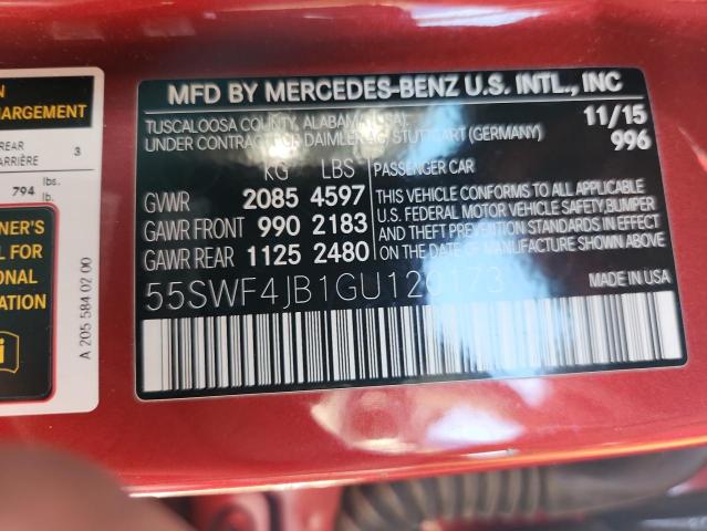 2016 MERCEDES-BENZ C 300 55SWF4JB1GU120173