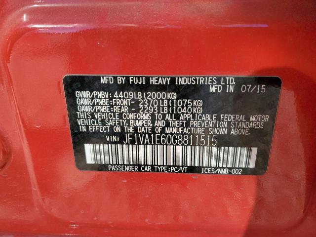 2016 SUBARU WRX PREMIU - JF1VA1E60G8811515