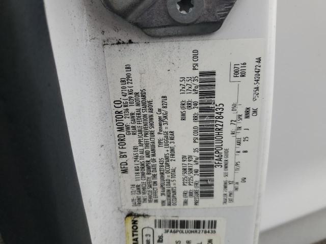 2017 FORD FUSION SE HYBRID - 3FA6P0LU0HR278435