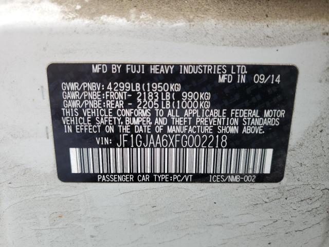 2015 SUBARU IMPREZA JF1GJAA6XFG002218