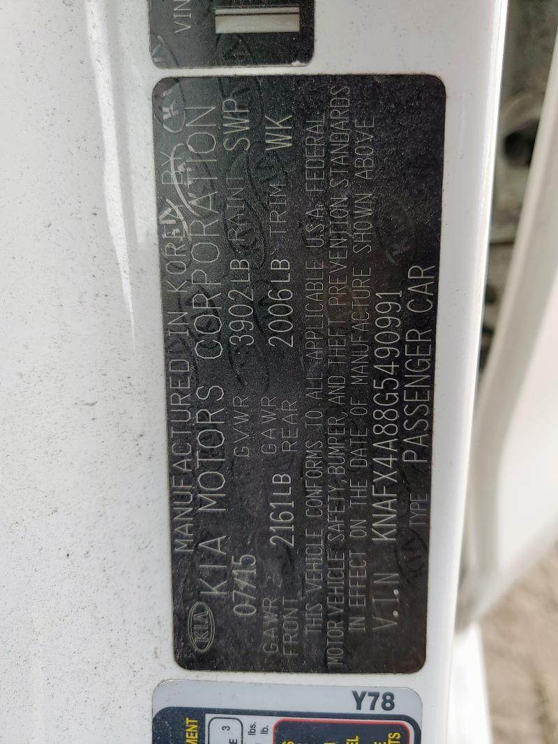 2016 KIA FORTE EX KNAFX4A88G5490991