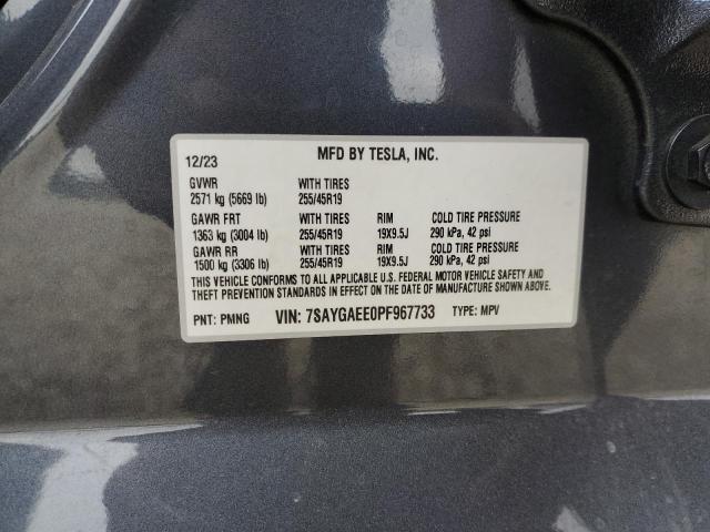 2023 TESLA MODEL Y 7SAYGAEE0PF967733