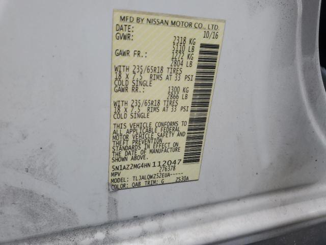 2017 NISSAN MURANO S 5N1AZ2MG4HN112047