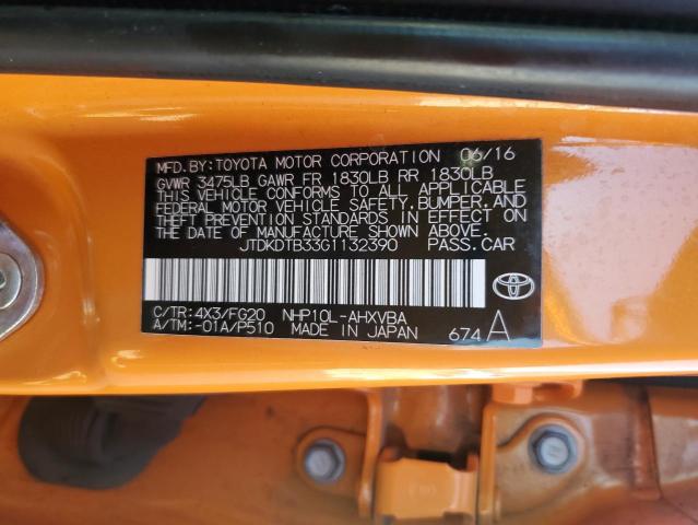 2016 TOYOTA PRIUS C JTDKDTB33G1132390