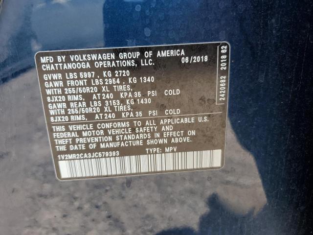 2018 VOLKSWAGEN ATLAS SEL 1V2MR2CA3JC579393
