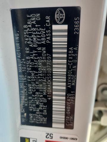 2025 TOYOTA CAMRY XSE 4T1DAACK5SU077097