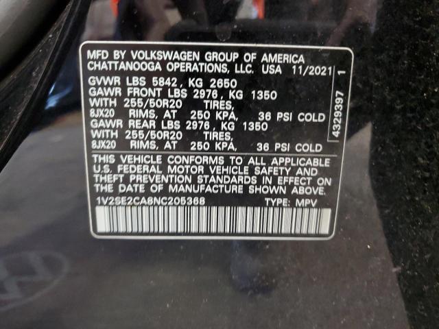 2022 VOLKSWAGEN ATLAS CROS 1V2SE2CA8NC205368