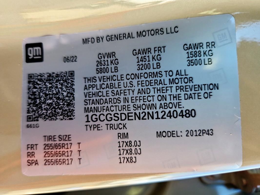 2022 CHEVROLET COLORADO Z 1GCGSDEN2N1240480