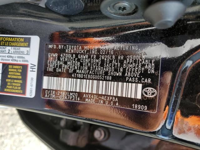 2016 TOYOTA AVALON HYB 4T1BD1EB0GU052188