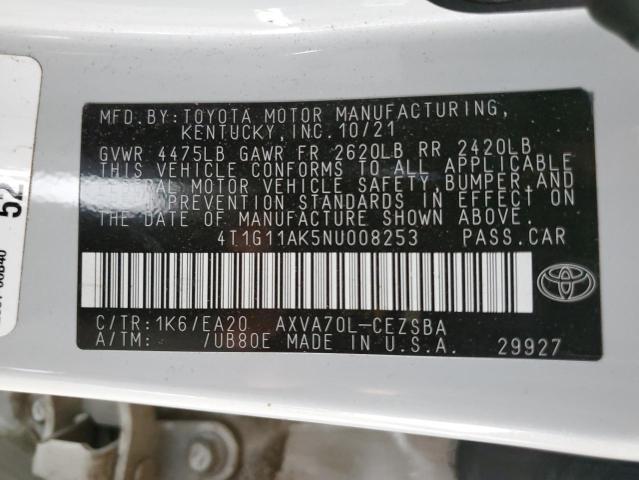 2022 TOYOTA CAMRY SE - 4T1G11AK5NU008253