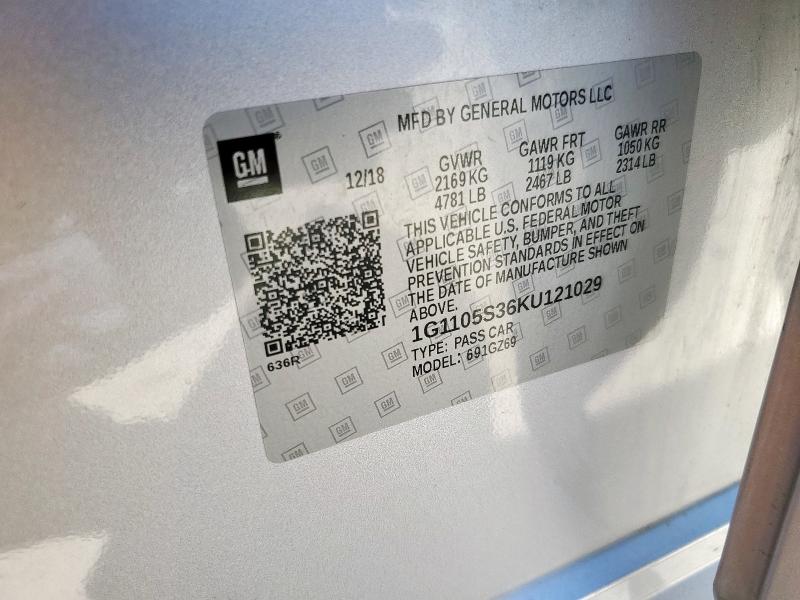 2019 CHEVROLET IMPALA PRE 1G1105S36KU121029