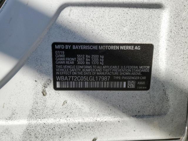 2020 BMW 740 I WBA7T2C05LGL17987