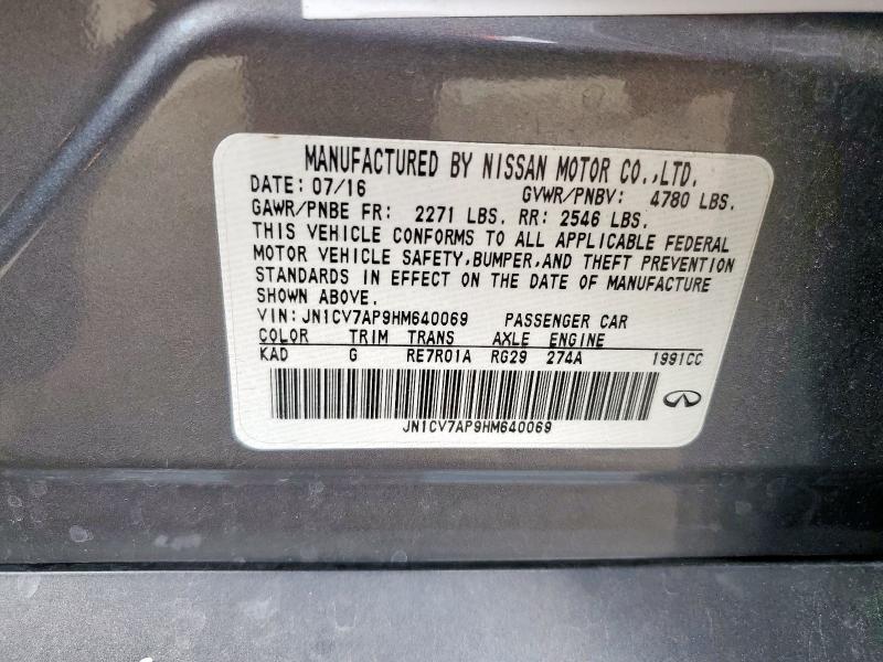 2017 INFINITI Q50 BASE JN1CV7AP9HM640069