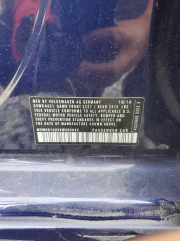 2019 VOLKSWAGEN E-GOLF SE WVWKR7AU3KW903042