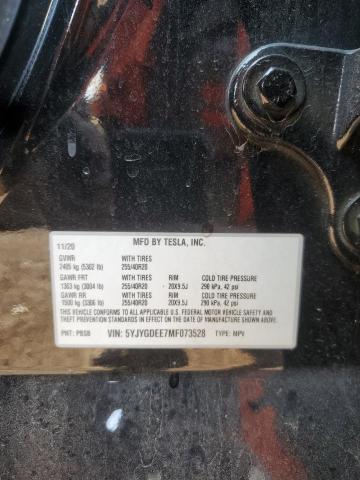 2021 TESLA MODEL Y 5YJYGDEE7MF073528