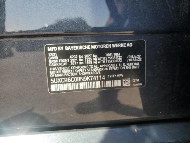 2022 BMW X5 XDRIVE4 5UXCR6C08N9K74114