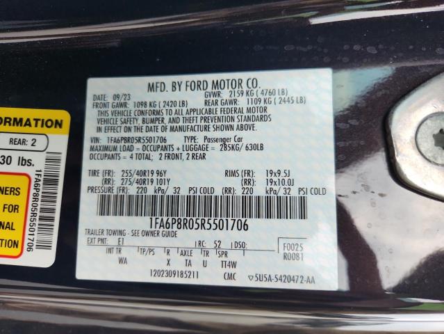 2024 FORD MUSTANG DA 1FA6P8R05R5501706